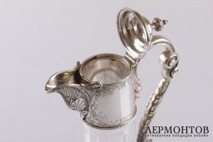 Графин. Серебро 925 пробы, стекло. 1872 год. Англия