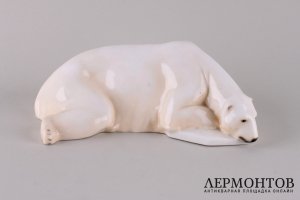 Статуэтка Белый медведь. ИФЗ, период Николая ll, 1915 г.