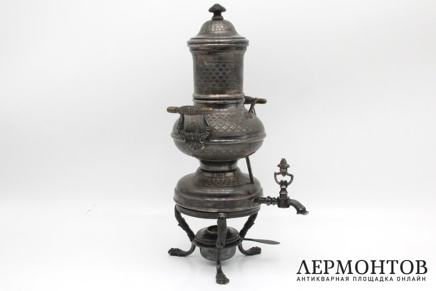 Самовар с орнаментом. Серебрение. Российская империя, Norblin, 1872-1882 