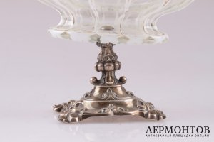 Вазочка со стеклом. 1851 год. Серебро 800. Австрия