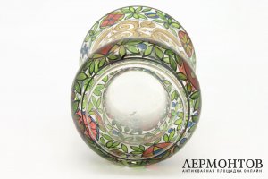 Ваза, витражная роспись. Богемия, Haida, Julius Muhlhaus, 1910-30е гг. 