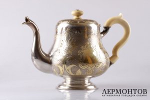 Чайный и кофейный сервиз Werner i Sa. Серебро 84 пробы. 1881 год. Российская империя