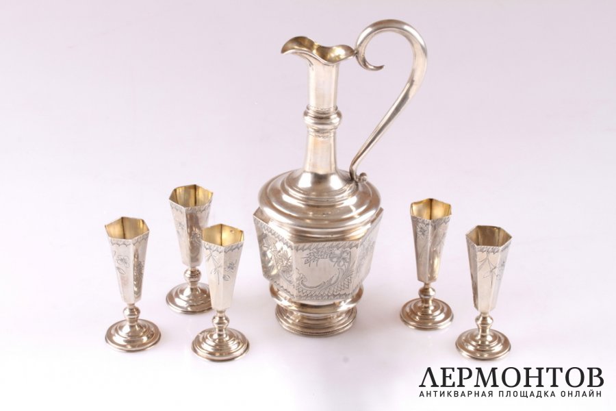 Ликерный набор Р. Аристархов. Серебро 84 пробы. Российская империя