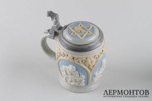 Пивная кружка. Германия, фирма Villeroy  Boch,  2 пол. 20 в. Керамика. Иудаика.