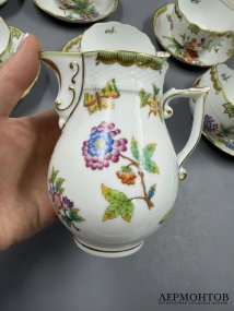 Чайный сервиз на 6 персон «Queen Victoria» с подогревом. Фарфор, Herend, Венгрия