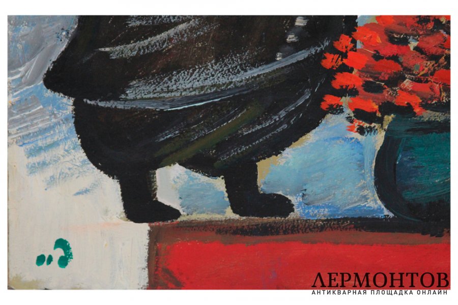 Картина. Сталин и Берия. Карикатура. 1990-е гг. Тенгиз Мирзашвили. Бумага, масло.