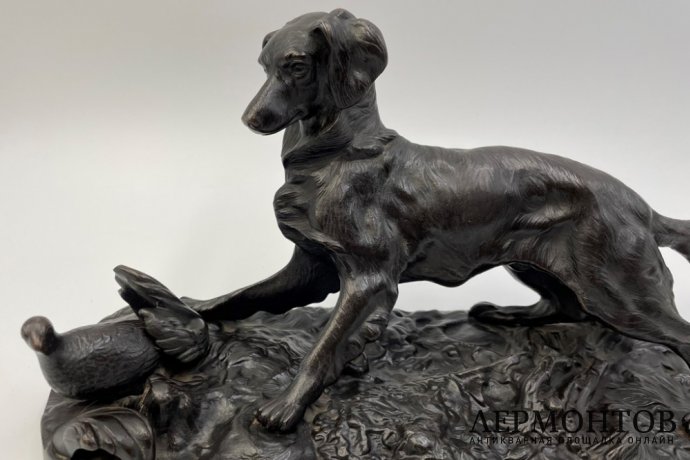 Скульптура Собака сеттер. Россия, Каслинский завод, 1911 г. Чугун.