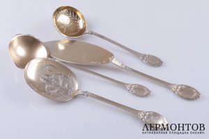 Сервировочный десертный набор  P. Tallois. Серебро 950 пробы. Франция