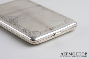Портсигар в классическом стиле. Серебро 800 пробы. Франция, XIX век.