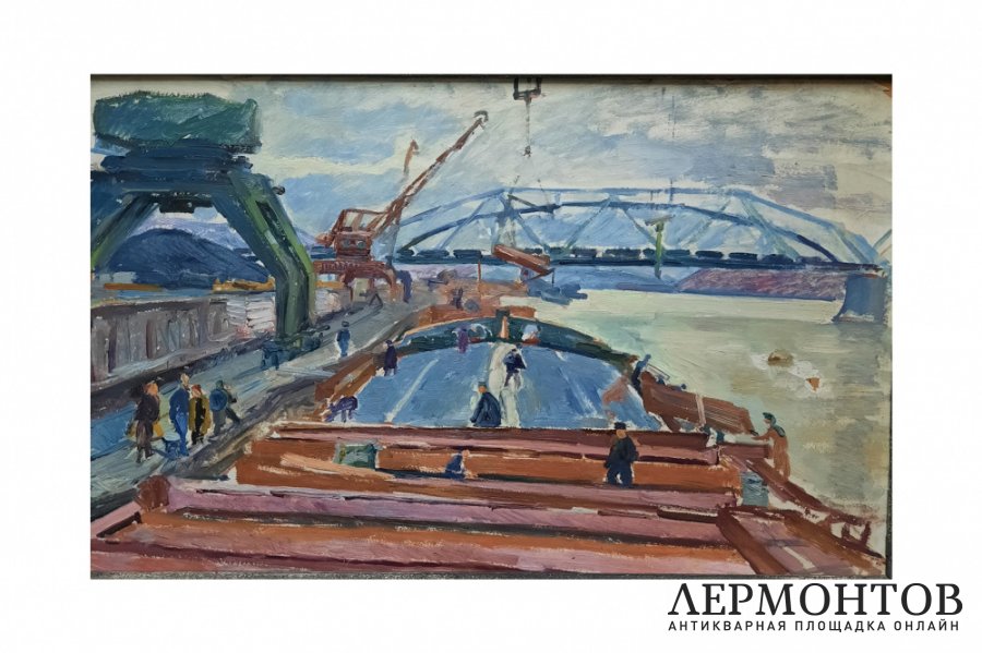 Картина Москва. Южный порт. СССР, Е.В. Каменецкая, 1968 г. 