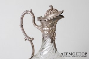 Графин в стиле неорококо для воды или морса. Франция, кон. 19 в. Серебро 950 пробы.
