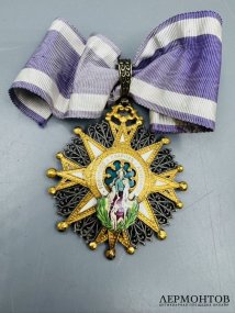 Звезда ордена Милосердия и благотворительности. Серебро, эмаль, Испания, ок. 1900