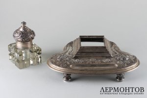 Чернильница в стиле модерн. Москва, мастер Герасим Митрофанов, 1899-1908 гг. Серебро.