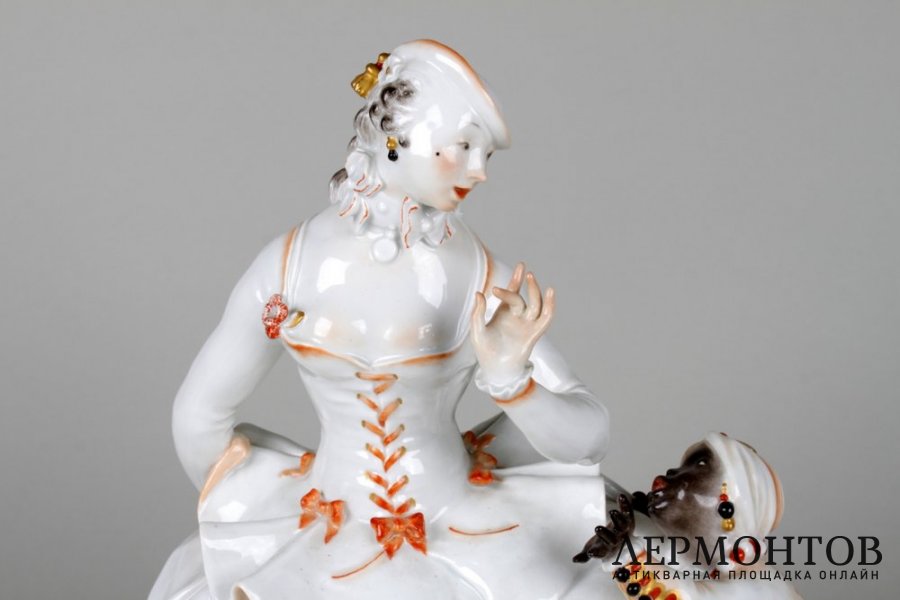 Статуэтка Леди и мавр. Германия, Meissen, авт. Paul Scheurich, 1920-30-е гг. Фарфор.