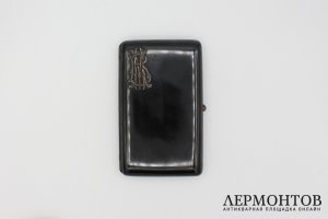 Портсигар с накладкой в виде владельческой монограммы. Россия, конец 19 - начало 20 в