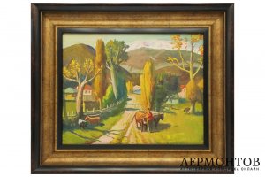 Картина. Дурипшский пейзаж. Абхазия, Сухум. 2003 г. Хута Туканович Авидзба. 