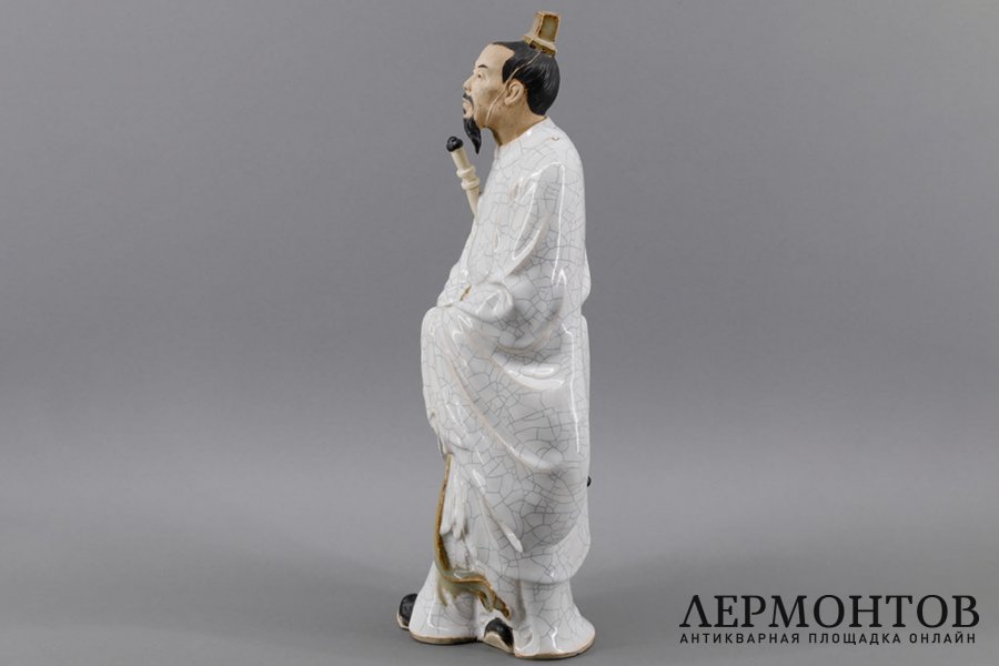 Статуэтка Цюй Люань. Керамика, роспись. Китай, скульптор Лю Чуань, 1950е. Провенанс