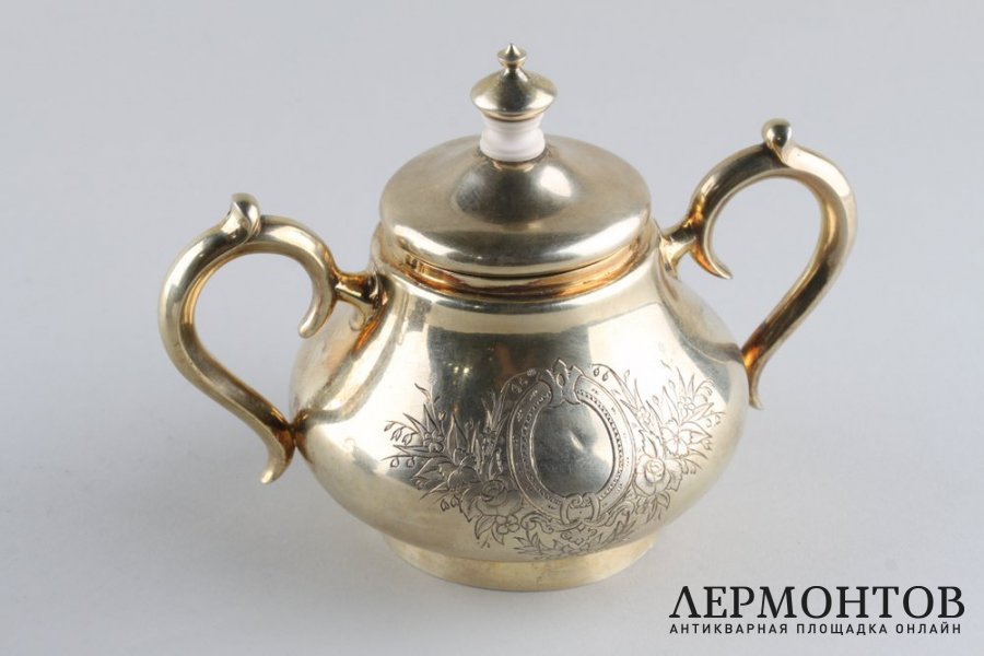 Сахарница. А.Афанасьев. Серебро 84 пробы. Российская империя.