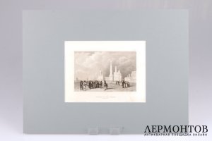 Гравюра. Москва. Колокольня Ивана Великого. 1848 год. Маер, Викерс. Германия