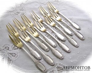 Набор вилок. 12 штук. Серебро 950. Франция