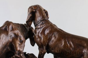 Скульптура Охотничьи собаки. Франция, Париж, автор мод. P.-J. Mene, кон.19-нач.20 в.