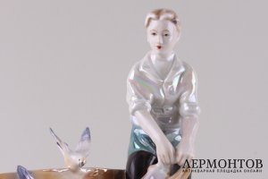Статуэтка Рыбак. Германия, 1960-е гг. Фарфор, роспись.