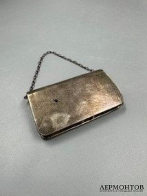 Сумочка-кошелёк с паутиной. Серебро 84 пробы, кожа, Г. Клингерт, Россия, 1908–1917 годы