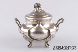 Сахарница в стиле ампир. Серебро 84 пробы. Российская империя