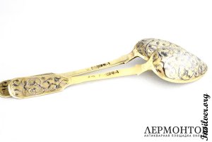 Две чайные ложки. 1856 год. Серебро 84. Россия