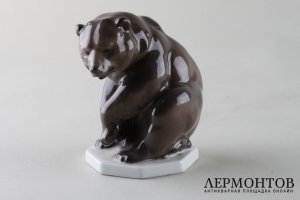 Медведь. Фарфор, роспись. Германия, Rosenthal, G. Schliep, 1924