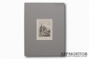 Гравюра. Церковь Успения Пресвятой Богородицы на Покровке. Москва. Кадоль. 1838 год.