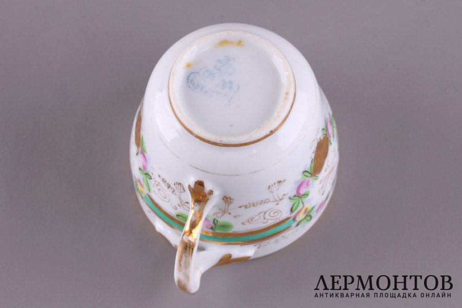 Чайная пара. Фарфор. Завод М. Куриного, до 1917 г.