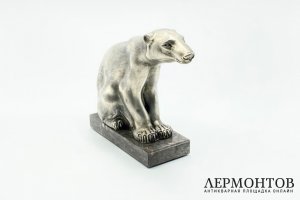 Скульптура Медведь в стиле Ар Деко. Франция, 1920-е гг. Шпиатр, камень.
