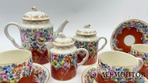 Сервиз чайный-кофейный.Германия, мануфактура SP Dresden, рубеж 19-20 вв. Фарфор.