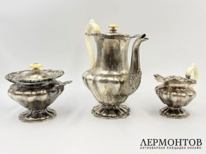 Сервиз в ст. Ампир. Россия, 1843 год. Серебро 84 пробы, кость.