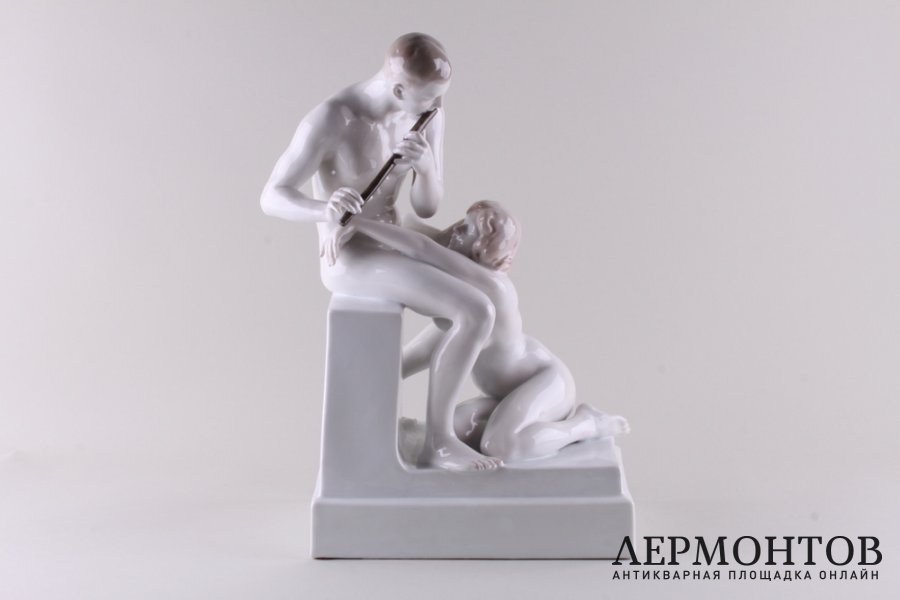 Играющие на флейте. Фарфор, роспись. Германия, Rosenthal, 1920-30-е гг.