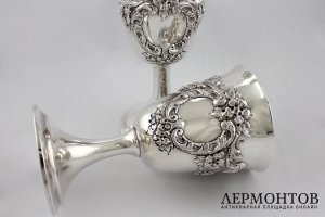 Крупные серебряные бокалы. Серебро 800 пробы. Европа