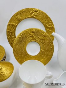 Чайный сервиз на 6 персон «Волшебная флейта». Фарфор, Rosenthal, Björn Wiinblad