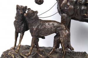 Скульптура Возвращение с охоты. Российская империя. В.Я.Грачев, кон.19 в. Бронза.
