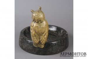 Лоток для мелочей Сова. Австрия, Вена, кон. 19 в. Бронза.