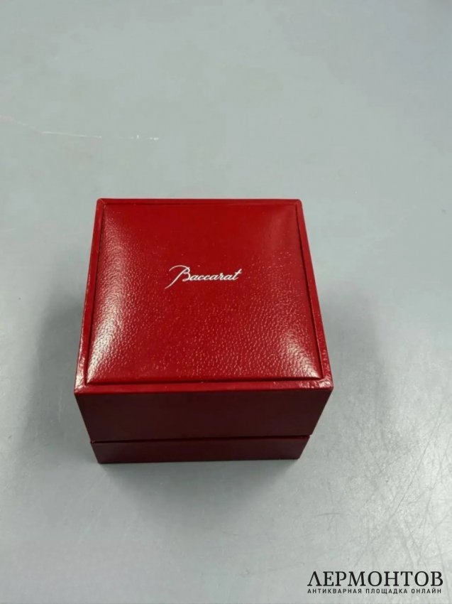 Кольцо с розовым кристаллом. Серебро 925 пробы, Baccarat, Франция