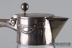 Графин с серебром 800 пробы. Германия, мастерская Fr.Kraemer,к.19-н.20 века.