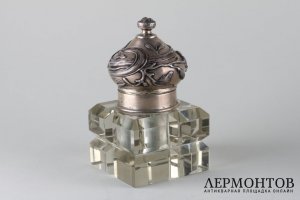 Чернильница в стиле модерн. Москва, мастер Герасим Митрофанов, 1899-1908 гг. Серебро.
