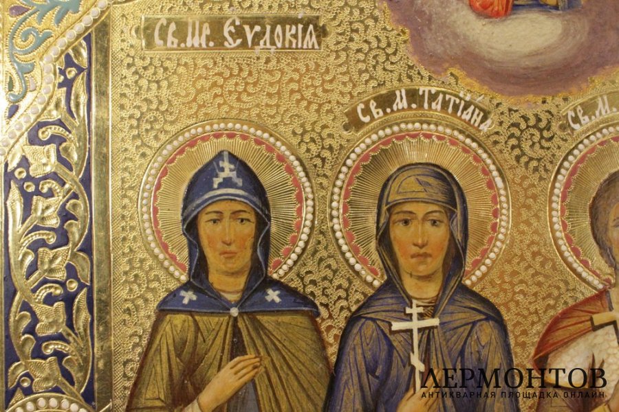 Икона Четверо Святых, семейная. Конец XIX в. Россия 