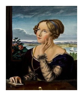 Пласт «Вильгельмина Бегас». Фарфор, роспись, художник K. J. Begas, Германия, 2-я половина 19 века