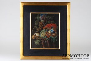 Пласт Натюрморт с фруктами и омаром . Фарфор, живопись. КРМ, Германия.