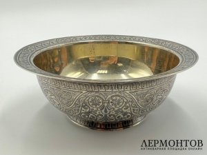Ваза с пословицей. Россия, нач. 20 века. Серебро 84 пробы, чернь.