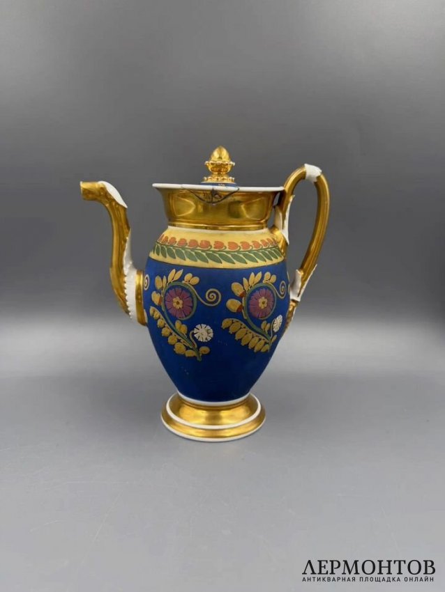 Кофейник в стиле ампир. Фарфор, роспись, Blerzy & Sauvage, Франция, 1805–1815 годы