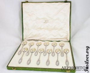 Набор ложек рококо Gross. Серебро 950. Франция