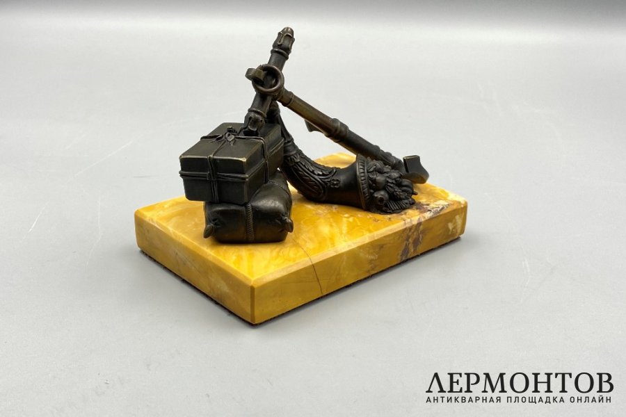 Скульптура Якорь и рог изобилия. Франция, 19 век. Бронза, мрамор.